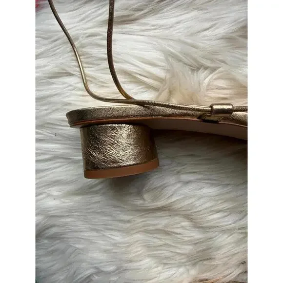 ZARA Gold Metallic Strappy Sandals Size 39 - Picture 4 of 6